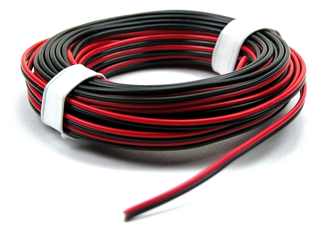 x5m Tweeling snoer 2x0,14mm² - rood/zwart