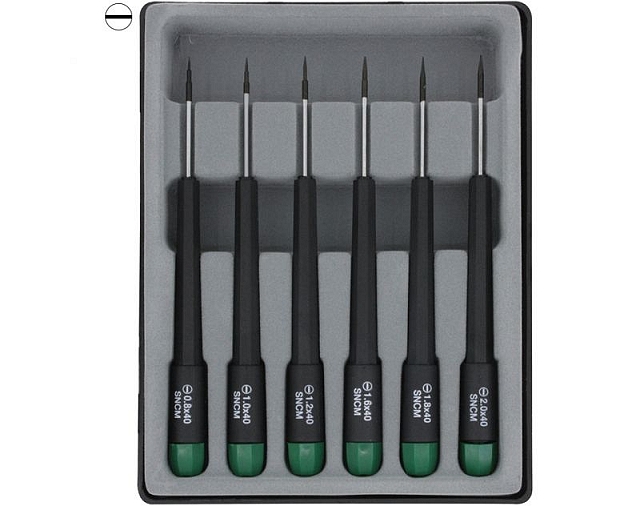 Set of 6 Slotted Screwdriver