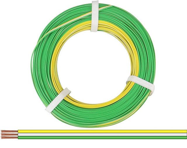 x5m Drieling snoer 3x0,14mm² - geel/wit/groen
