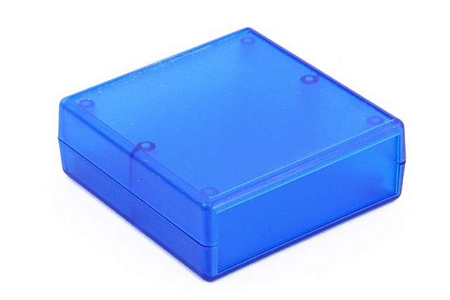 Enclosure Hand-Held 75 x 74 x 27mm transl.blue with lose panels