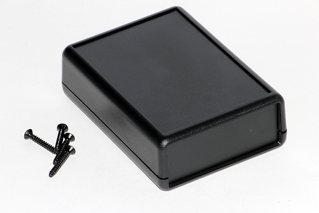 Behuizing Hand-Held 92x66x28mm zwart met batterijvak + los frontpaneel
