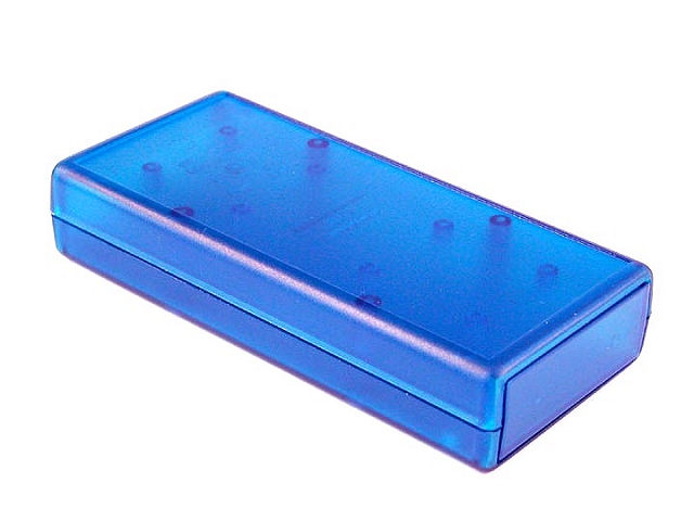 Enclosure Hand-Held 140x66x28mm transl.blue with lose panels