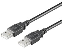 USB 2.0 aansluitkabel  A - A - 0,5m - zwart