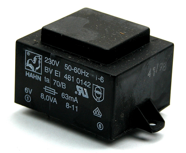 Printtransformer EI48 8VA/230V - 2x 6V/2x 666mA