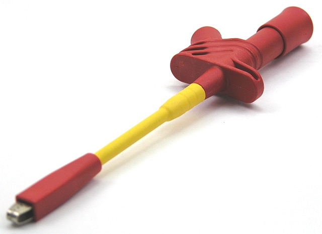 Safety Clamptype Test probe ø4mm red IEC1010