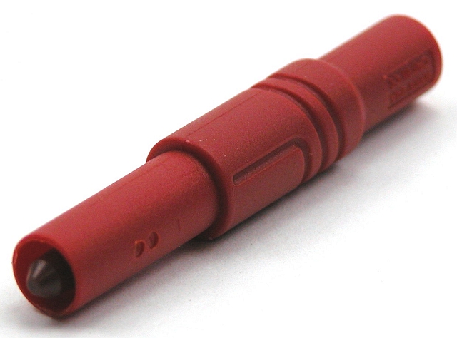 Banaansteker ø4mm aanraakveilig - rood