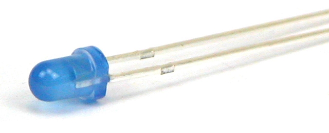 LED 3mm blauw 350mCd 40Gd - diffuus - uitlopend