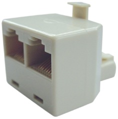 T-adapter RJ-45 1xmale - 2xfemale - uitlopend