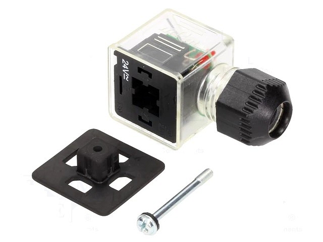 Ventielsteker 3-polig Form A raster18mm met LED en Varistor
