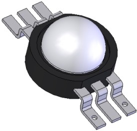 RGB Power LED Emiter 3W RGB 130° - Lens =  transparant