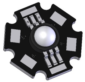 RGB Power LED Star 3W RGB 130° - Lens =  transparant