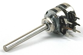 Potentiometer stereo-log ø4mm metal shaft - 4K7