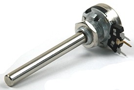 Potentiometer log-mono ø6mm metal shaft - 2K5