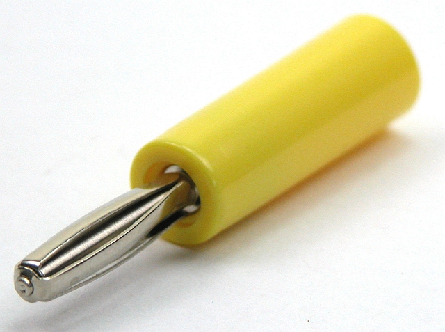 Banaansteker ø4mm hardplastic - geel - uitlopend