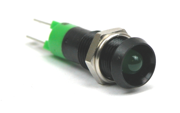 Controle LED 24-28V groen - IP-67 - zwarte behuizing - hol