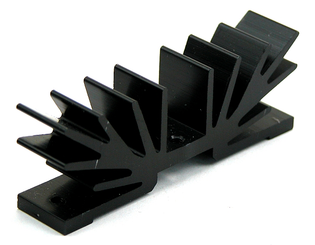 Koelblok 75 x 15 x 25mm - zwart - uitlopend
