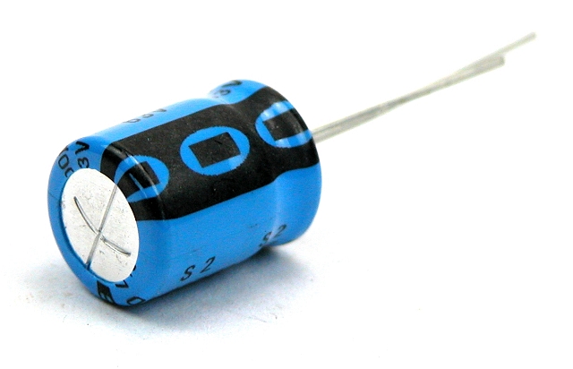 Miniatuur elco radiaal 22uF/16V 5x7mm e=2,0mm - uitlopend