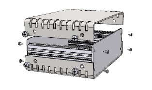 Enclosure 254x99x185mm with coolingsleeves