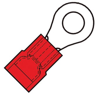 x100 Cable lug ring reinforced bush red M10.0