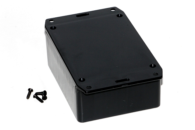 Enclosure polystyrene 191x110x61mm - black with flanged lid