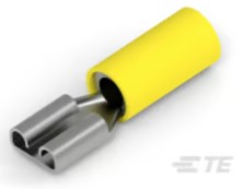 Kabelschoen vlaksteker bus 6.3mm geel