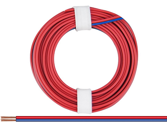 x5m Tweeling snoer 2x0,14mm² - rood/blauw