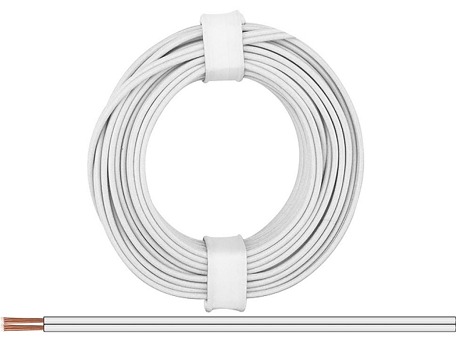x5m Tweeling snoer 2x0,14mm² - wit/wit