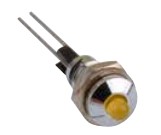 Signaallamp 3mm LED metalen houder geel - uitlopend