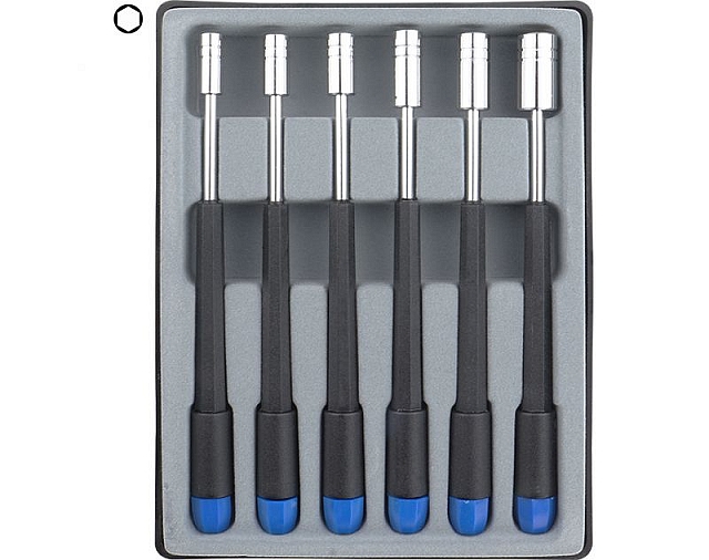Set van 6 zeskant dopsleutel schroevendraaiers