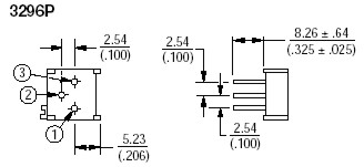 Instelpotmeter 25 slagen side-adjust QIL - 2K