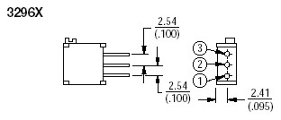 Instelpotmeter 25 slagen side-adjust SIL - 500K