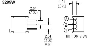 Instelpotmeter 25-slagen top-adjust SIL - 5K