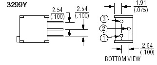 Instelpotmeter 25-slagen top-adjust QIL - 2K