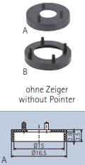 Afdekking zwart zonder wijzer - uitlopend