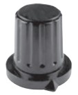 Plastic spantangknop met pijl zwart 15x6mm - uitlopend
