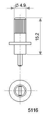 Shaft for PT10M.. trimmers 15,2mm - red