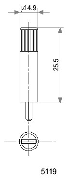 Shaft for PT10M.. trimmers - 25,5mm - black