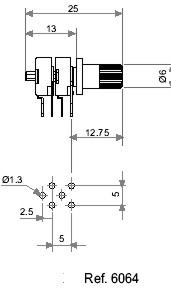 Knurled head for PT10M.. trimmers - black