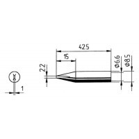 Soldeerstift schroevendraaier 2,2mm kort - uitlopend