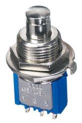 Press switch 1-pole on-on (without knob)