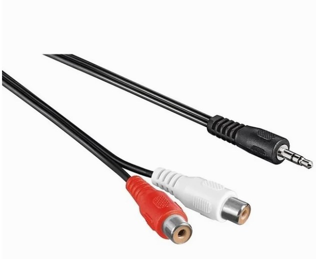 3,5 mm Stereo Jack -> 2x Tulp  5m blister