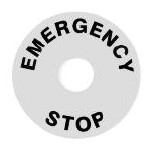 Label 'Emergency Stop' ø60mm - geel