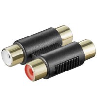 Adapter 2x tulpsteker female -> 2x tulpsteker female - verguld