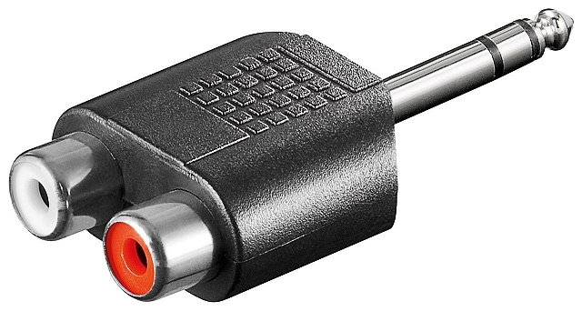 Adapter 2x cinch buchse -> 6,35mm stereo stecker