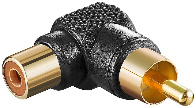 Adapter cinch female -> cinch male - goldplated - angled - black