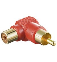 Adapter cinch female -> cinch male - goldplated - angled - red