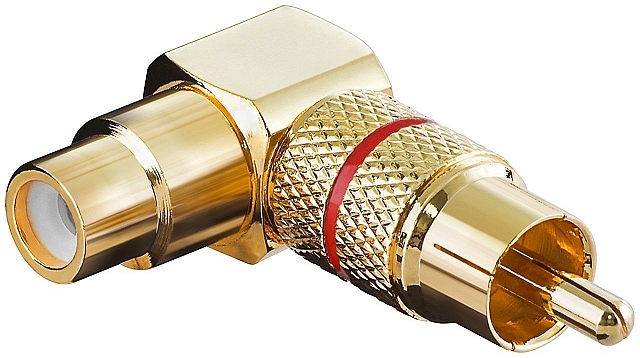 Adapter cinch female -> cinch male - goldplated - angled - red