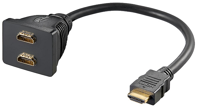 Adaptercable HDMI male -> 2x HDMI female