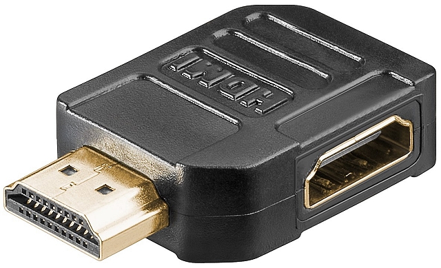 Adapter 19-polig HDMI male -> female haaks verguld