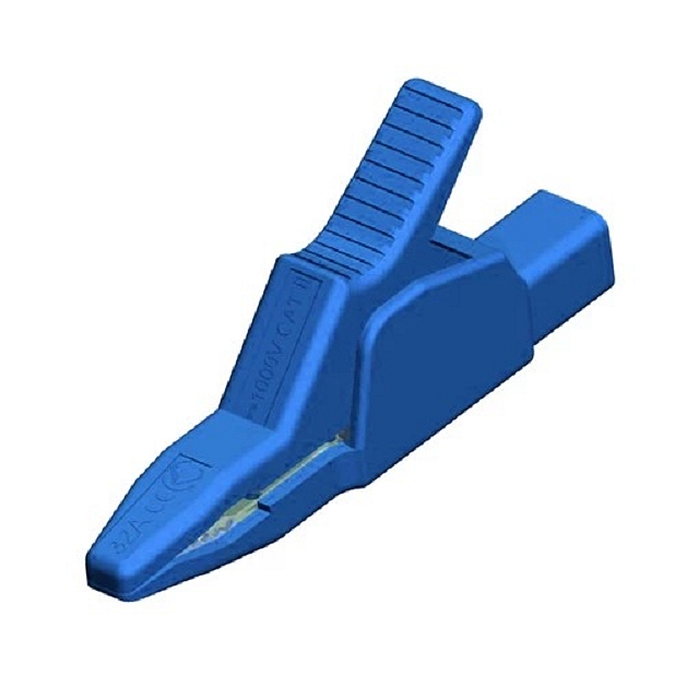 Crocodileclip isolated ø4mm blue - Heavy-duty 34A/1000V